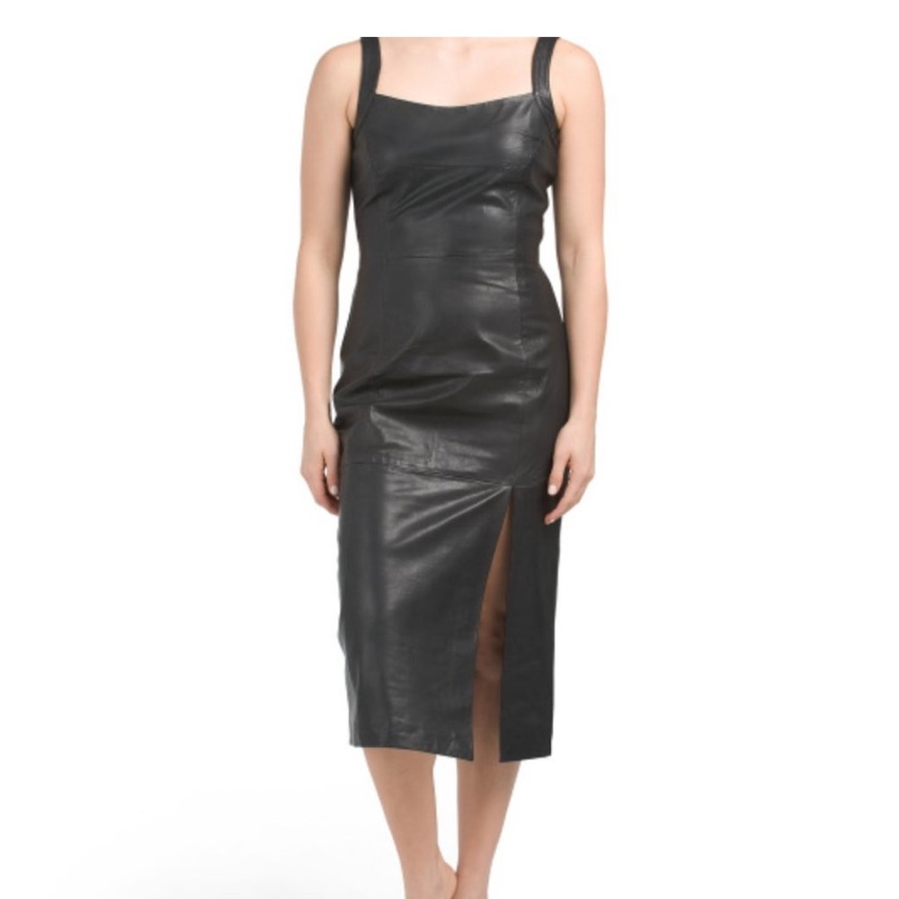 Bod and Christensen genuine Leather black Dress.